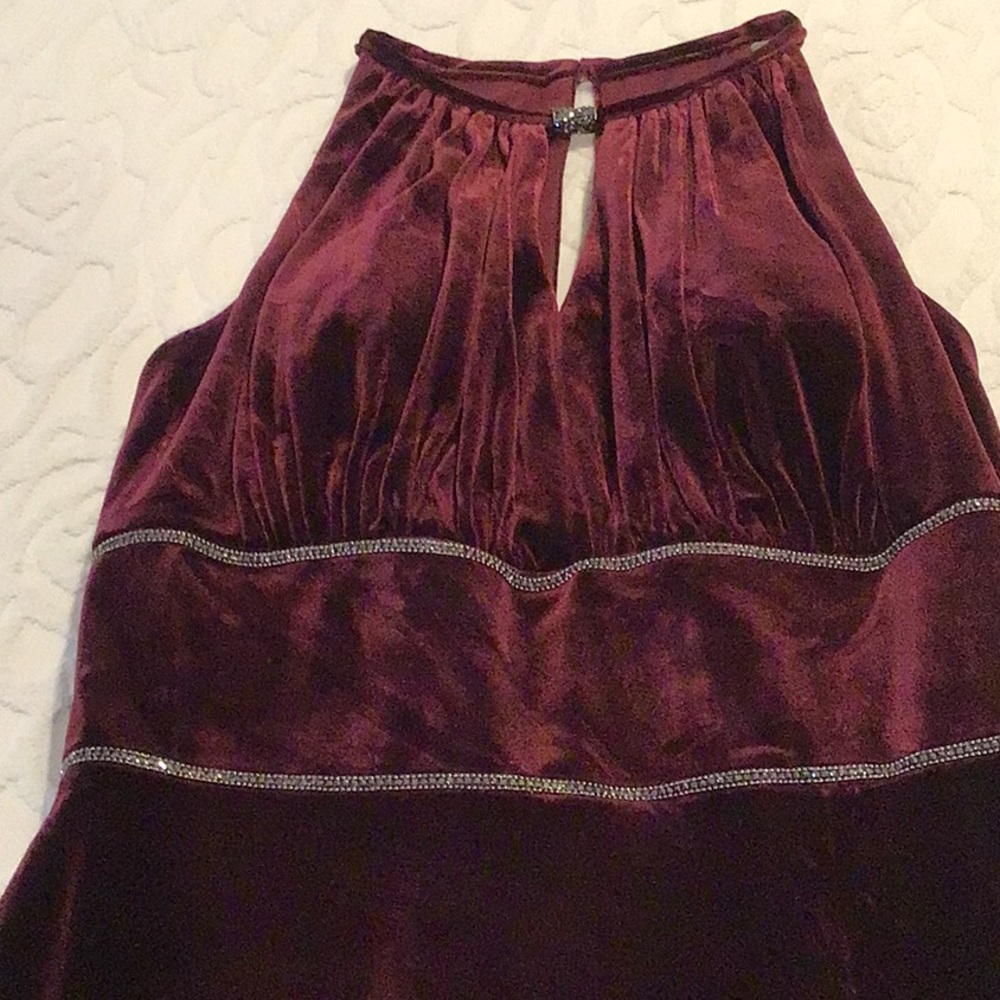 Oleg Cassini velvet wine mother of bride  / groom dress. NWT. Size 4 - Picture 7 of 13